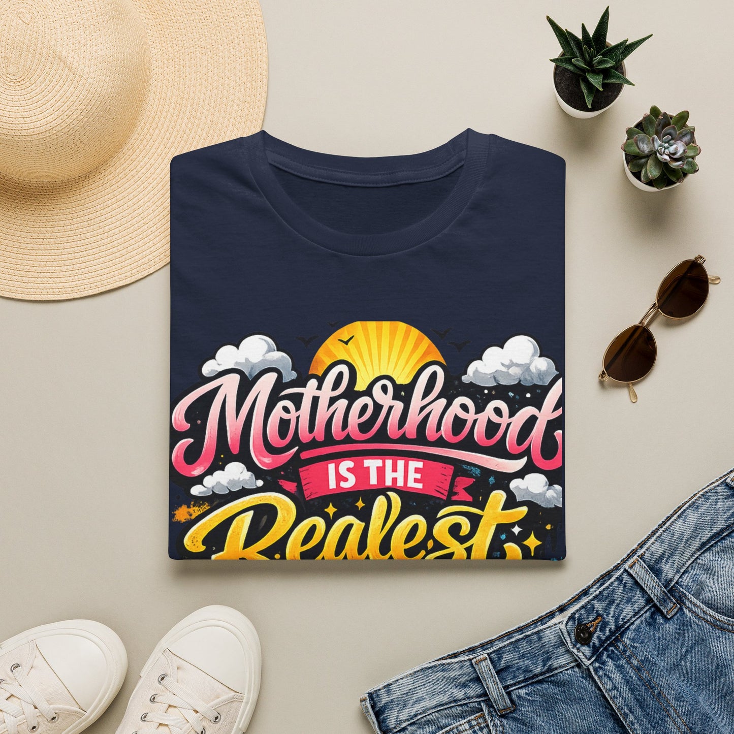 Motherhood Is The Realest Hood T-Shirt — Funny Mom Life Graphic Tee
