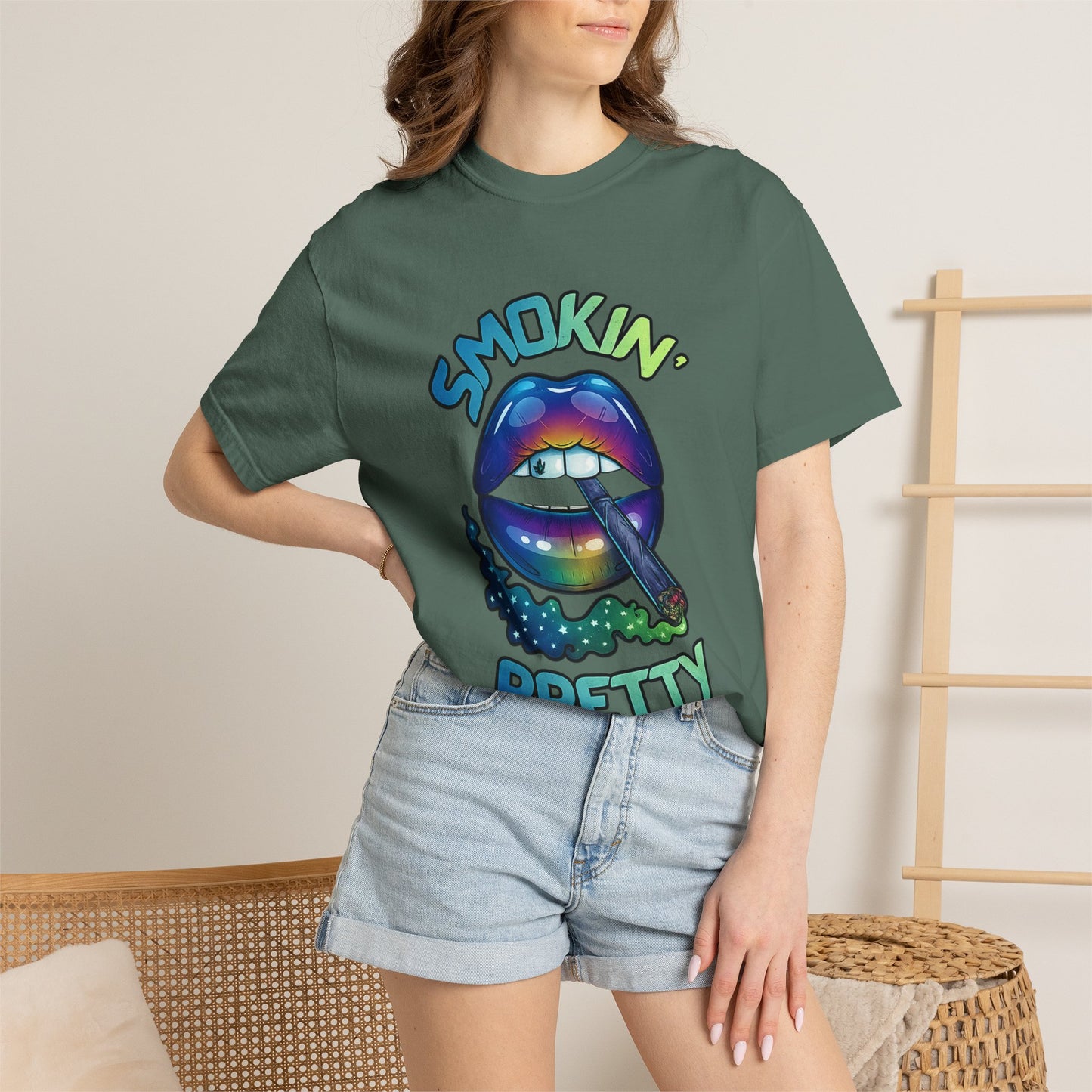 Smokin' Pretty Rainbow Lip Graphic T-Shirt