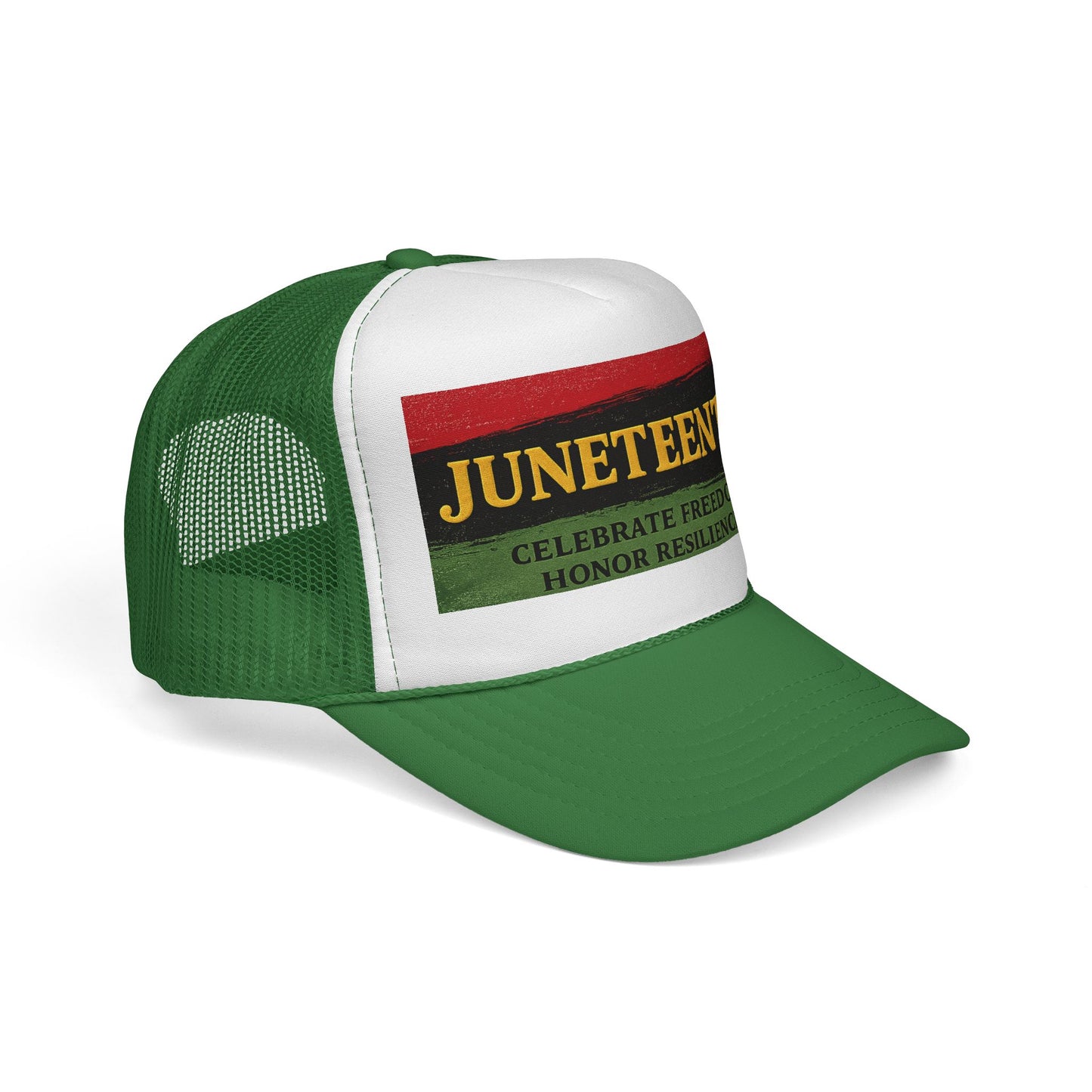 Juneteenth Trucker Cap — "Celebrate Freedom. Honor Resilience." Mesh Hat