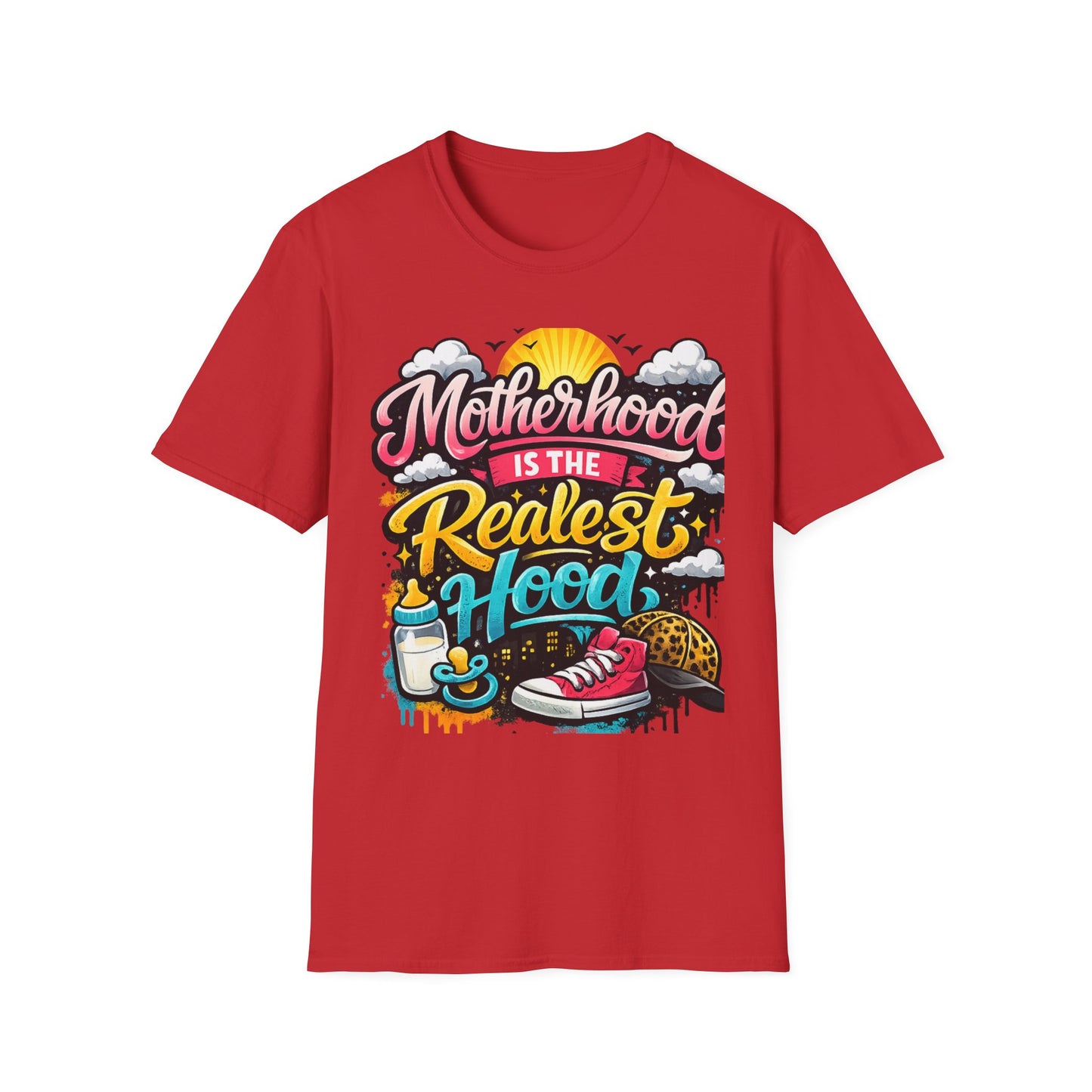 Motherhood Is The Realest Hood T-Shirt — Funny Mom Life Graphic Tee