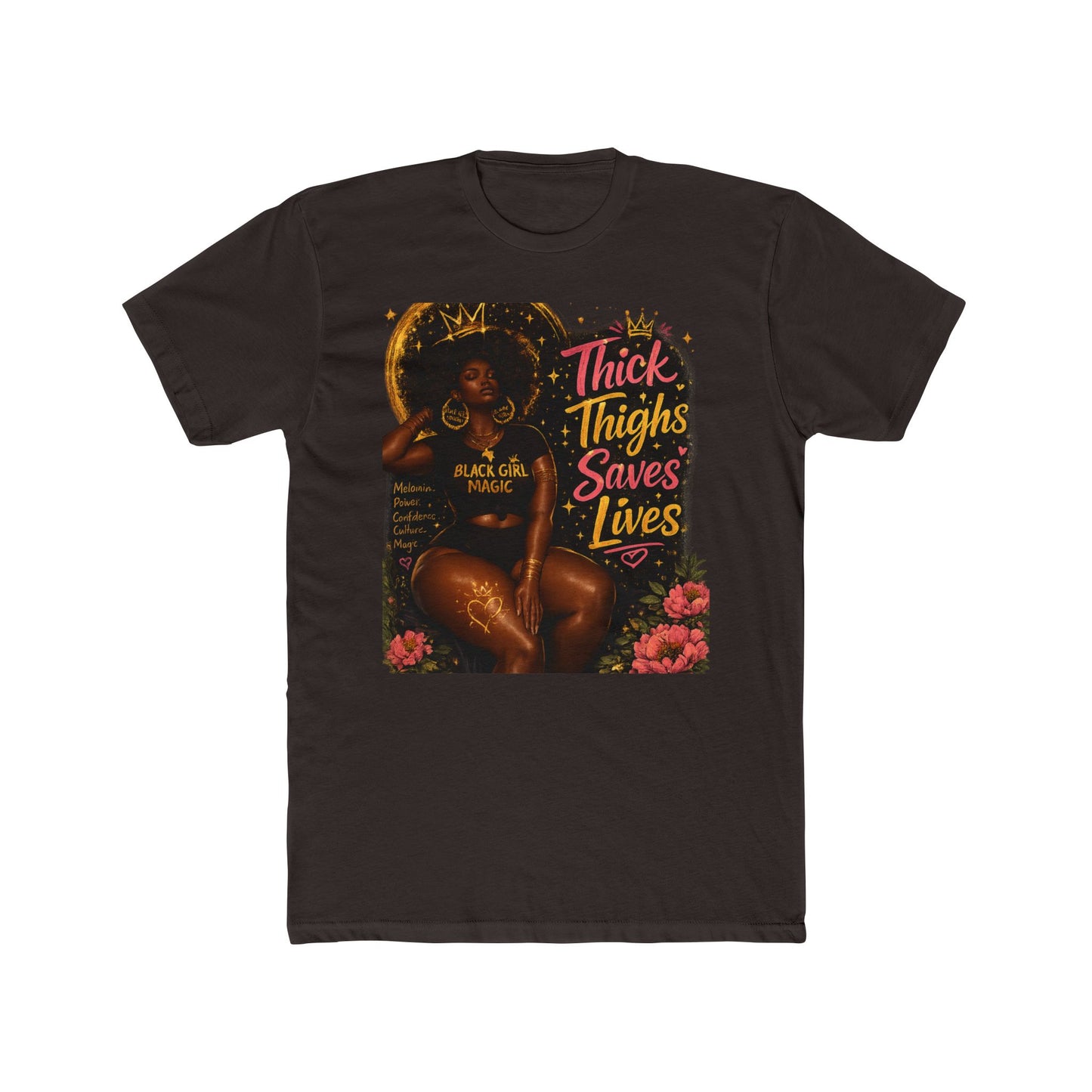 Thick Thighs Save Lives T-Shirt — Black Queen Retro Graphic Tee
