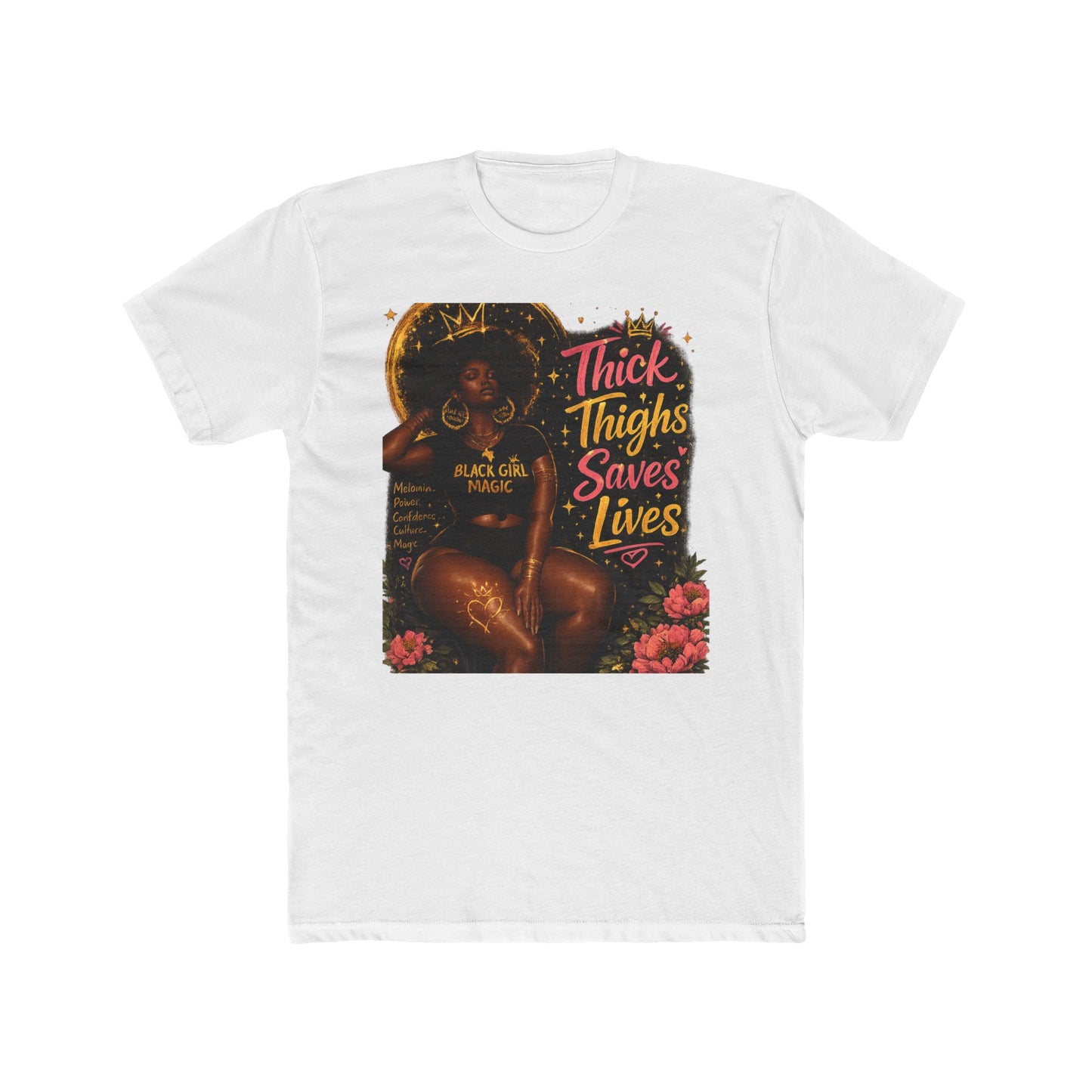 Thick Thighs Save Lives T-Shirt — Black Queen Retro Graphic Tee