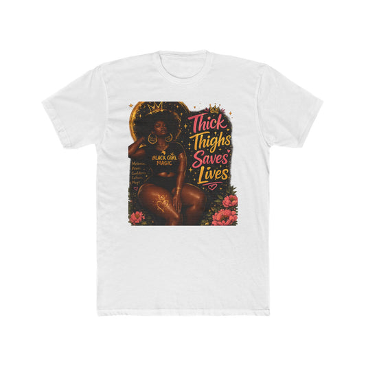 Thick Thighs Save Lives T-Shirt — Black Queen Retro Graphic Tee