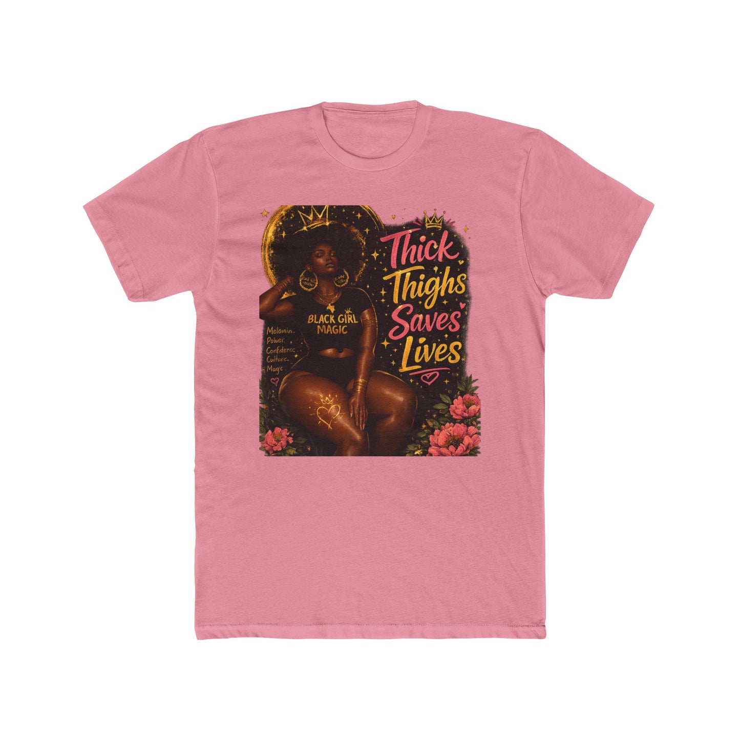 Thick Thighs Save Lives T-Shirt — Black Queen Retro Graphic Tee