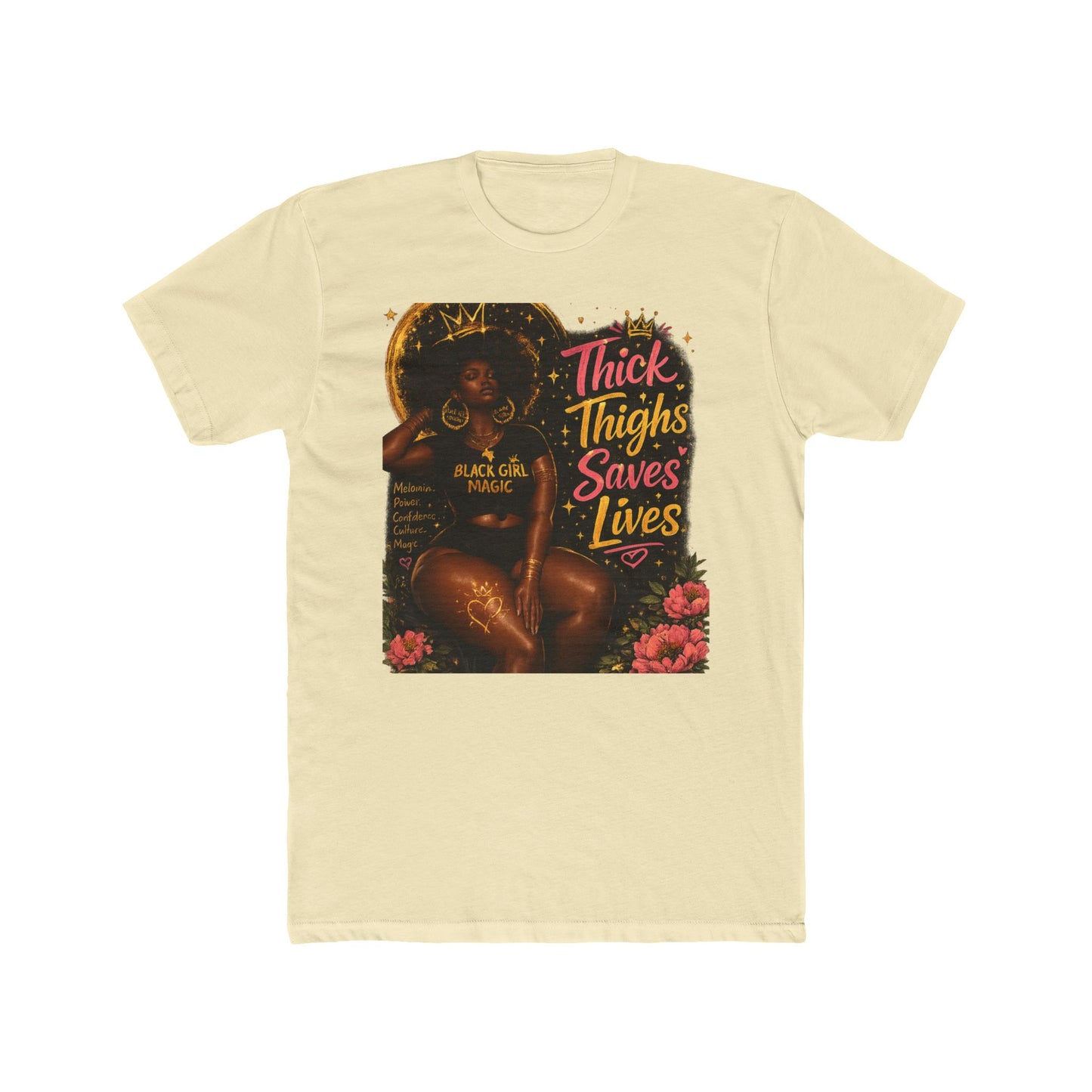 Thick Thighs Save Lives T-Shirt — Black Queen Retro Graphic Tee