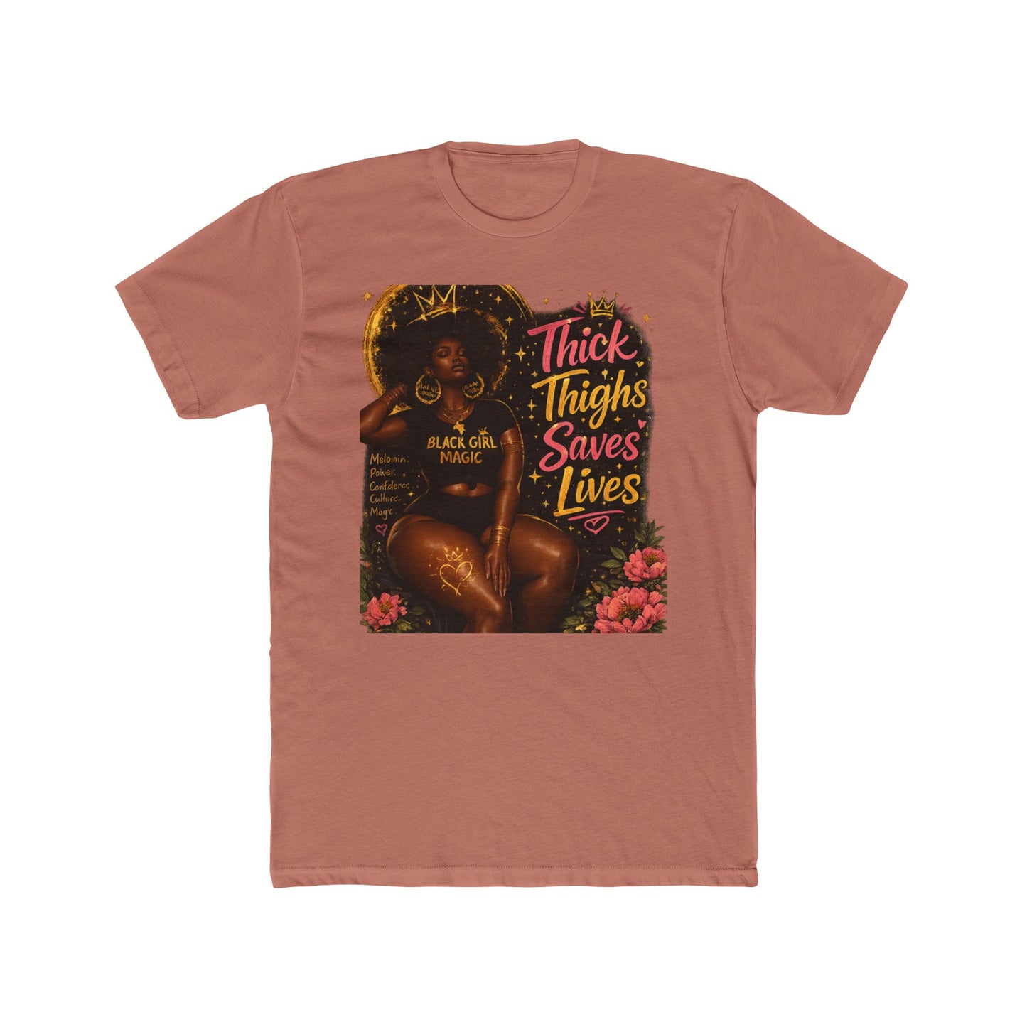 Thick Thighs Save Lives T-Shirt — Black Queen Retro Graphic Tee