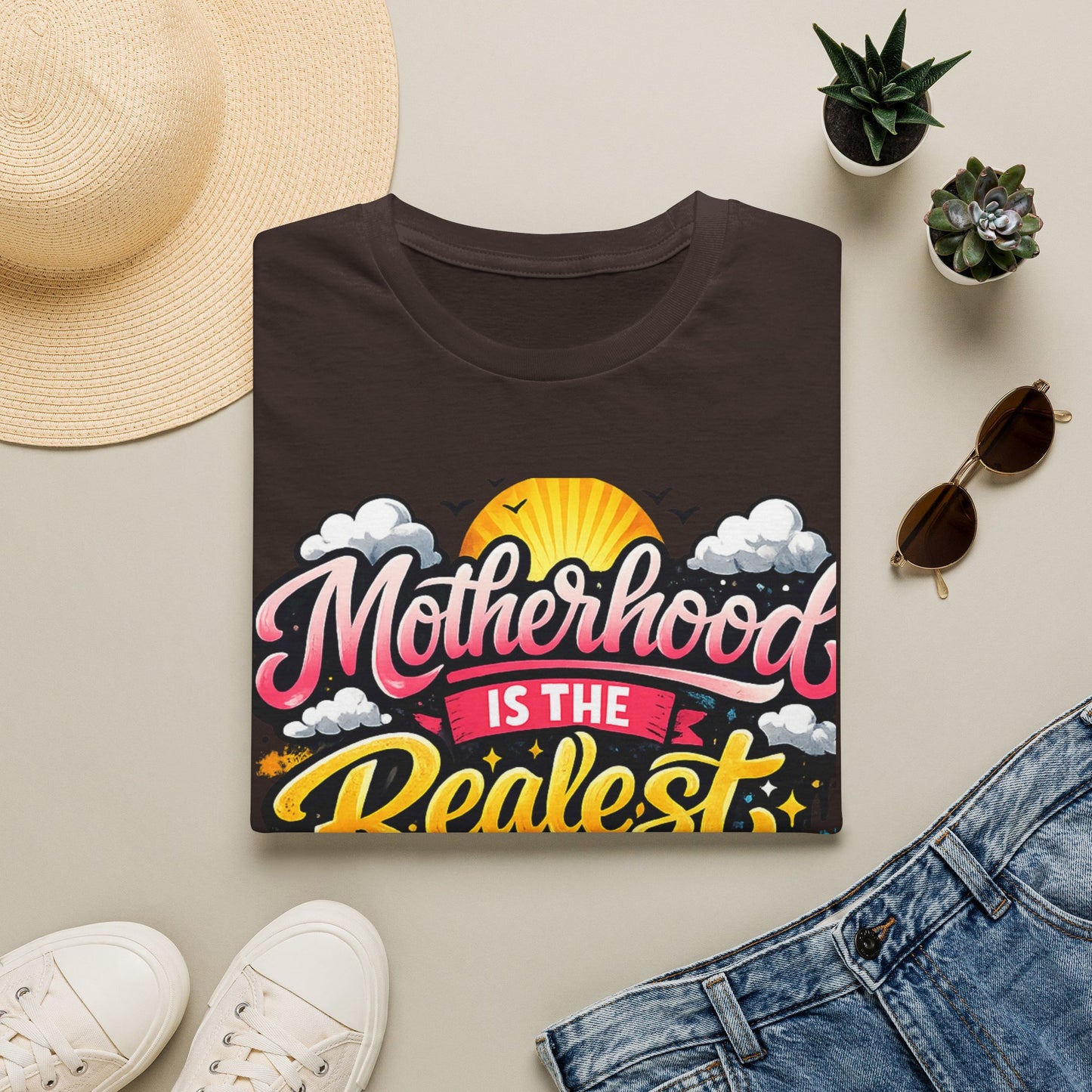 Motherhood Is The Realest Hood T-Shirt — Funny Mom Life Graphic Tee