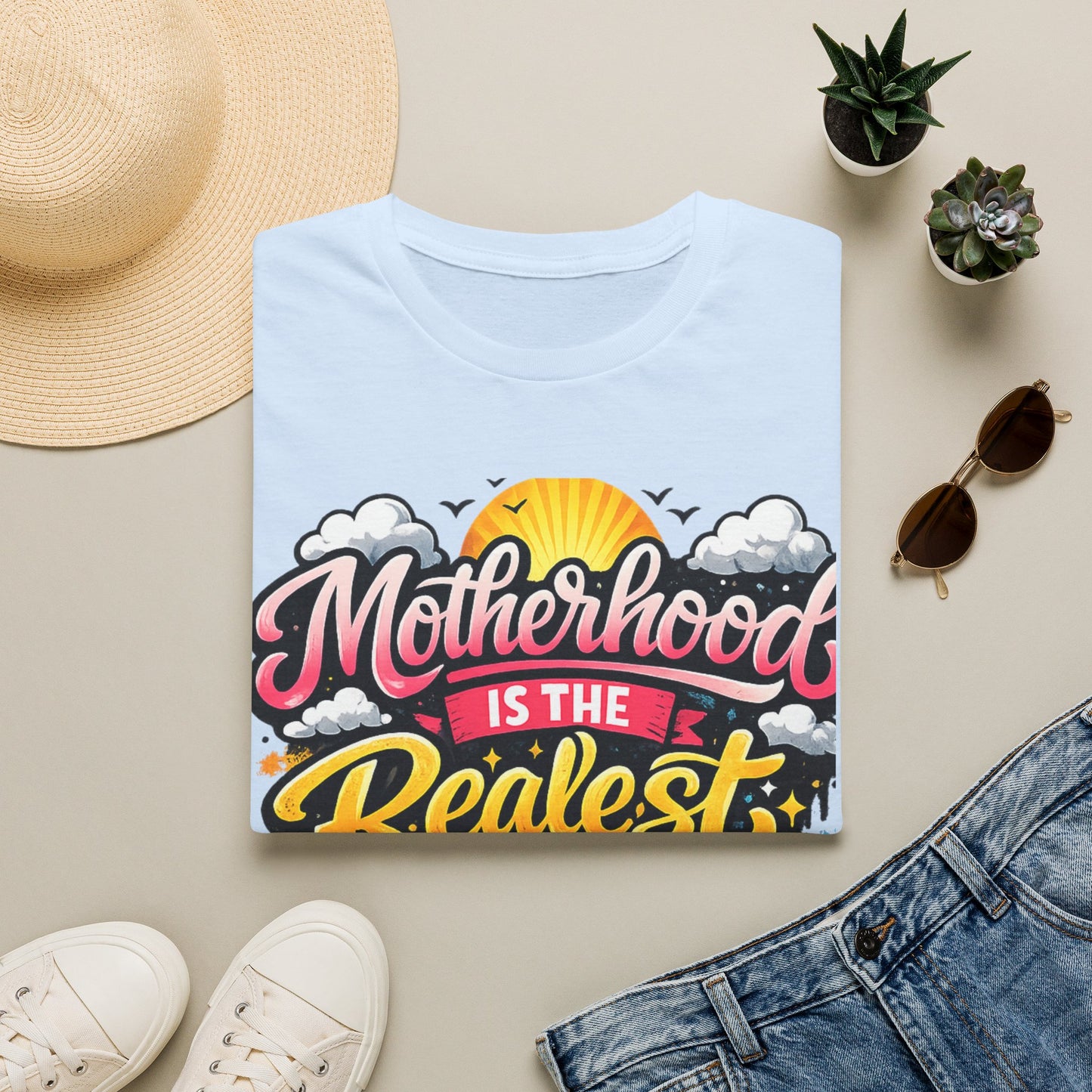 Motherhood Is The Realest Hood T-Shirt — Funny Mom Life Graphic Tee