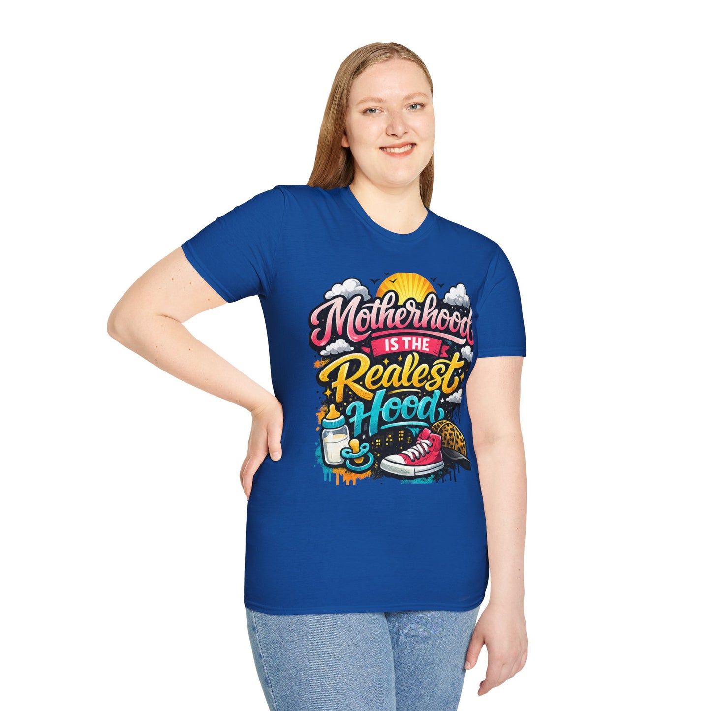Motherhood Is The Realest Hood T-Shirt — Funny Mom Life Graphic Tee