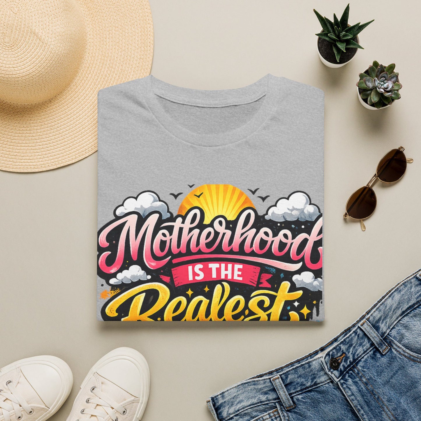 Motherhood Is The Realest Hood T-Shirt — Funny Mom Life Graphic Tee