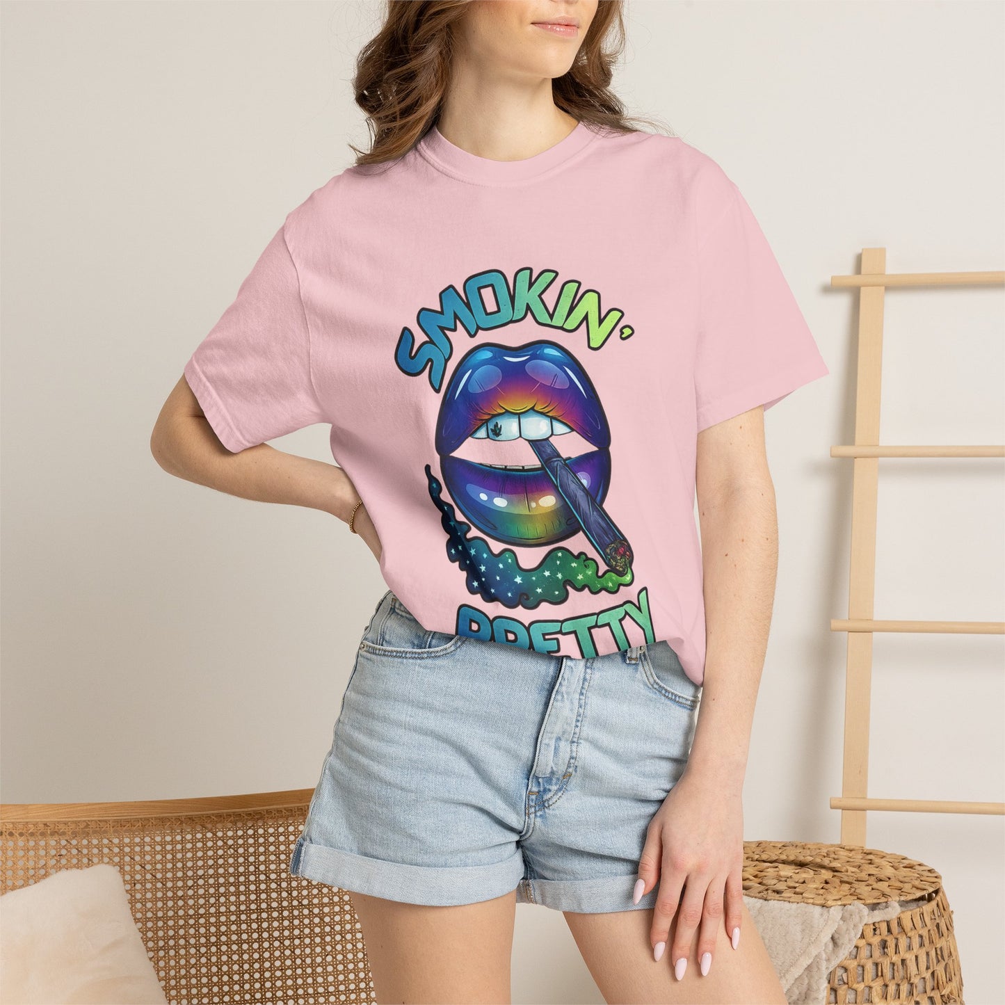 Smokin' Pretty Rainbow Lip Graphic T-Shirt