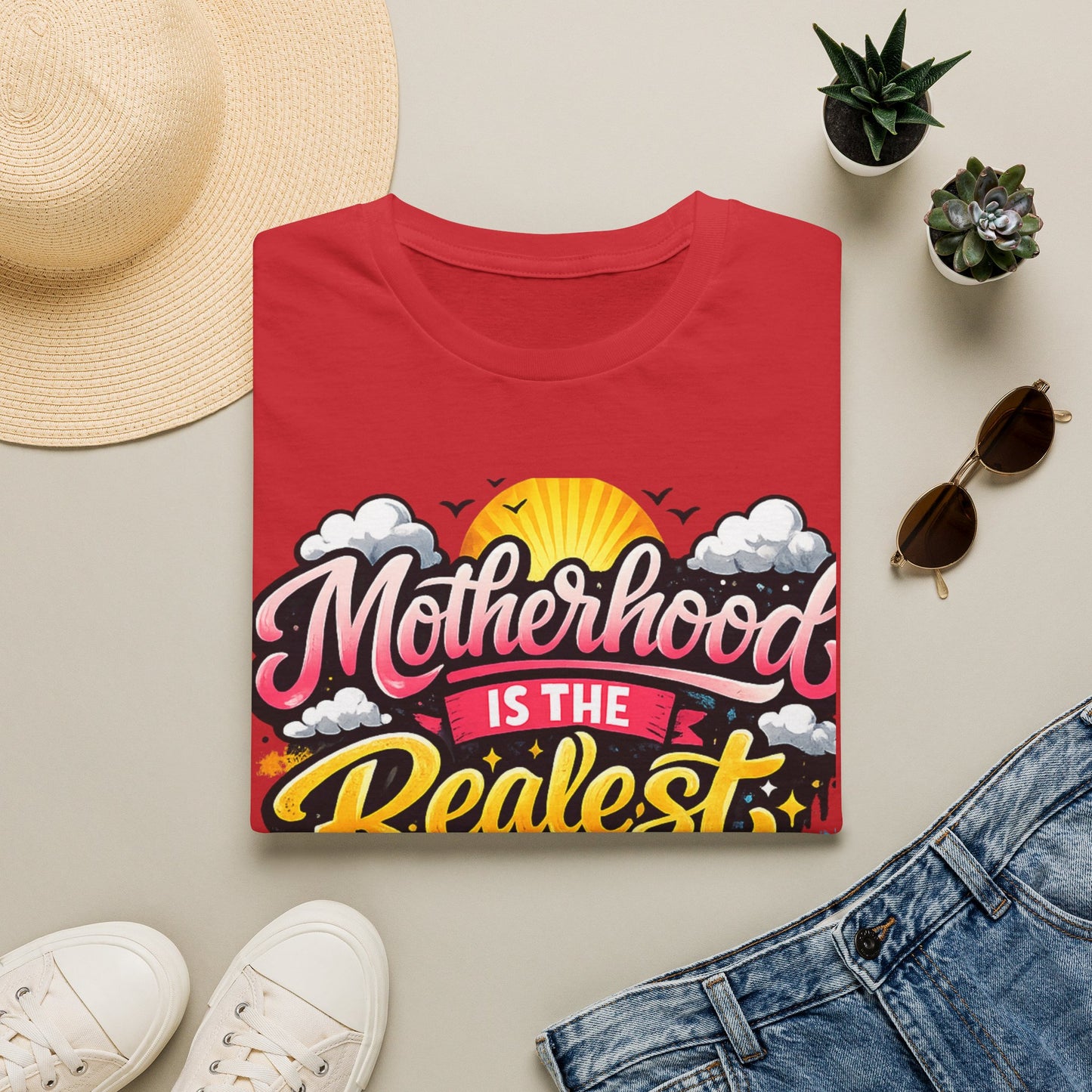 Motherhood Is The Realest Hood T-Shirt — Funny Mom Life Graphic Tee
