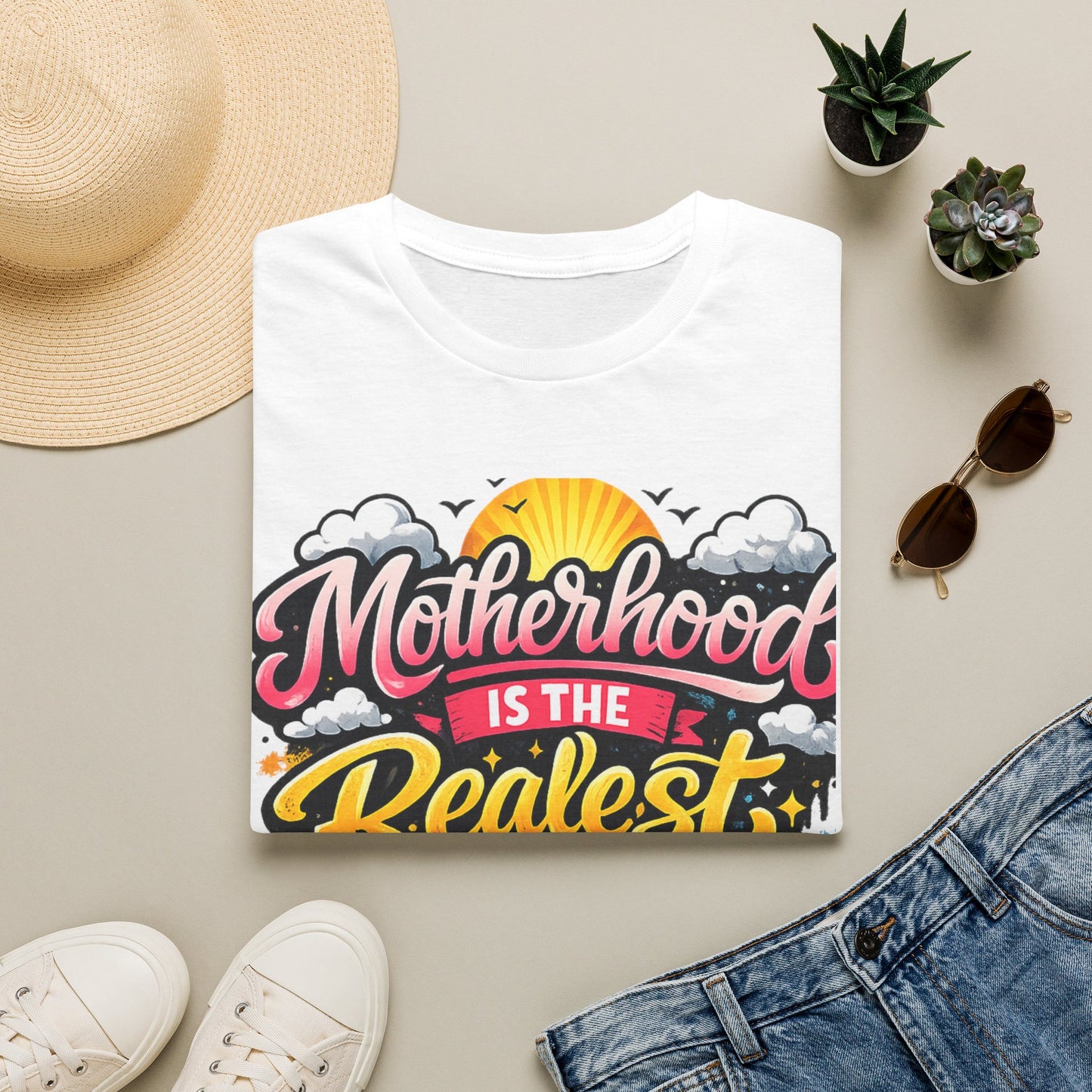 Motherhood Is The Realest Hood T-Shirt — Funny Mom Life Graphic Tee
